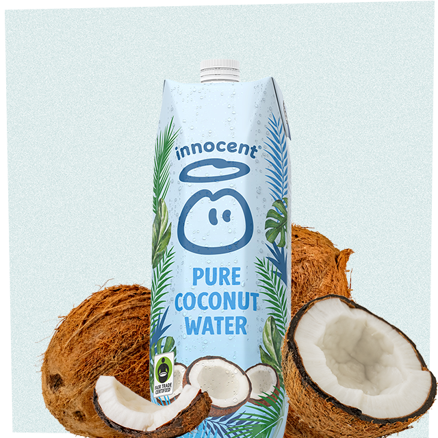 pure coconut water in a carton 